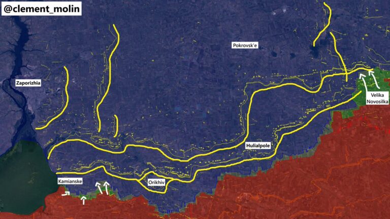 Lire la suite à propos de l’article Sur le front sud, l’armée russe 🇷🇺 réactive son offensive à Kamianske et Velika Novosilka, aux 2 extrémités des lignes de défenses